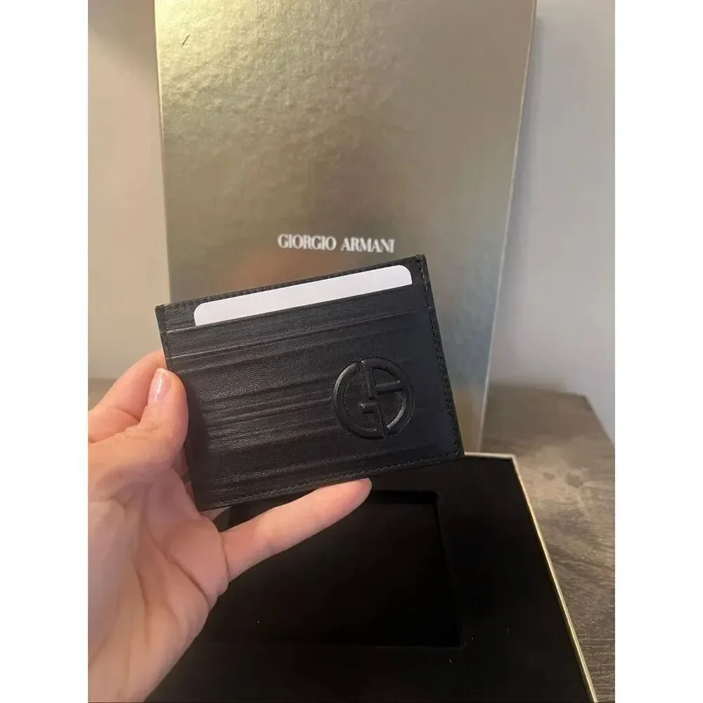 Giorgio Armani Leather Card Holder & Key Ring Gift Set – Made in Italy